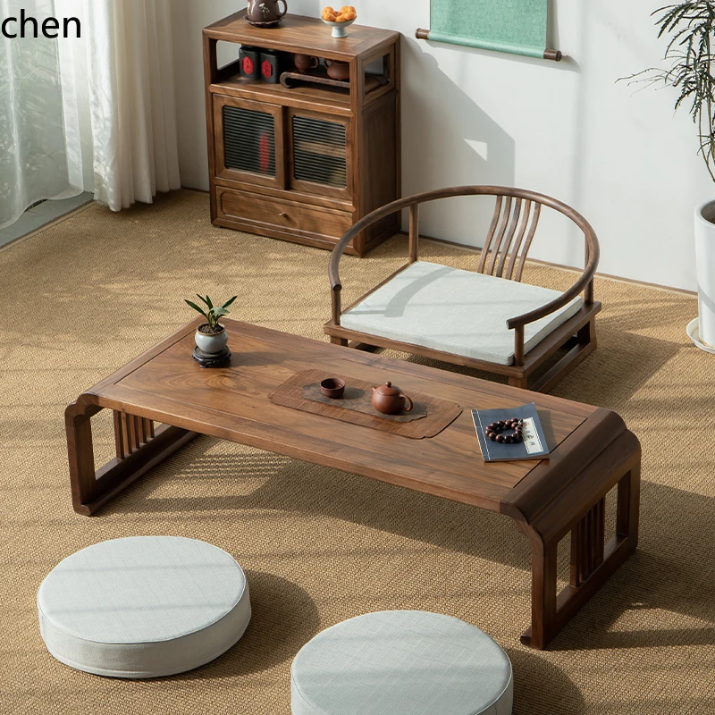 Tea & Coffee Kent - طاولة وكرسي تاتامي منخفض من الخشب