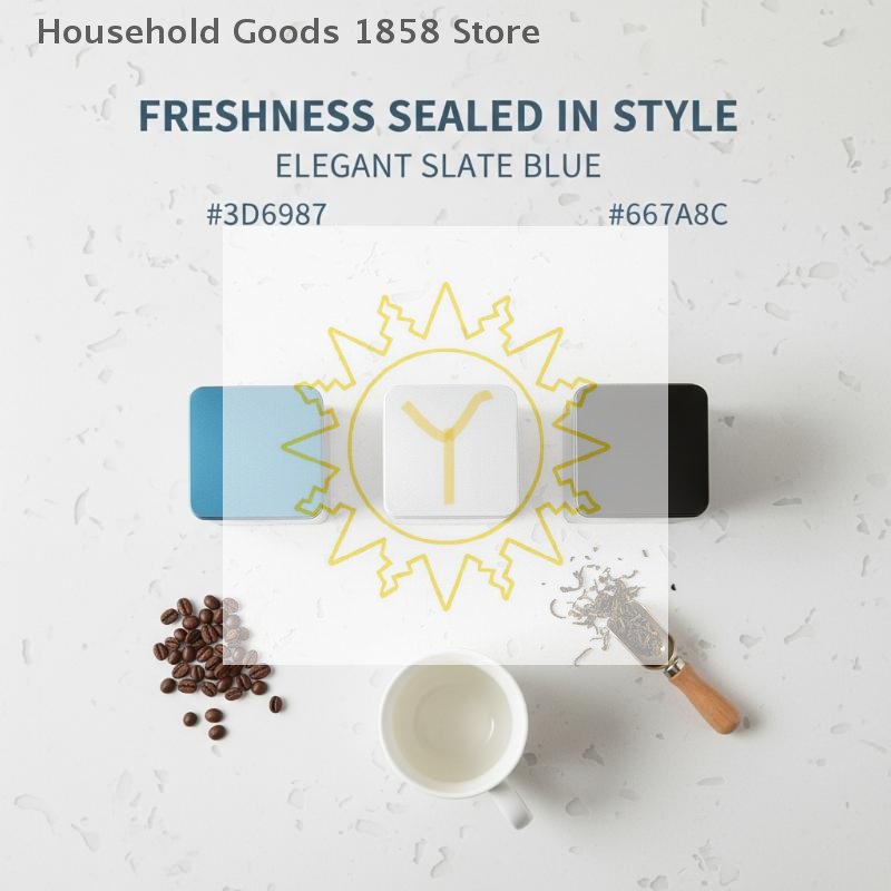 Coffee Tea Leaf And Bean - وعاء تخزين للقهوة والشاي والسكر، حاوية