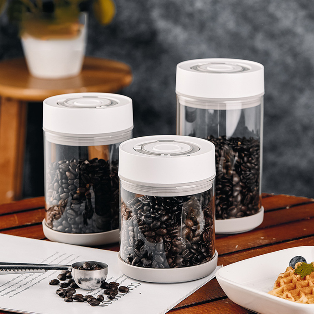 Coffee Tea And Bean - وعاء زجاجي مقاوم للرطوبة لحفظ حبوب