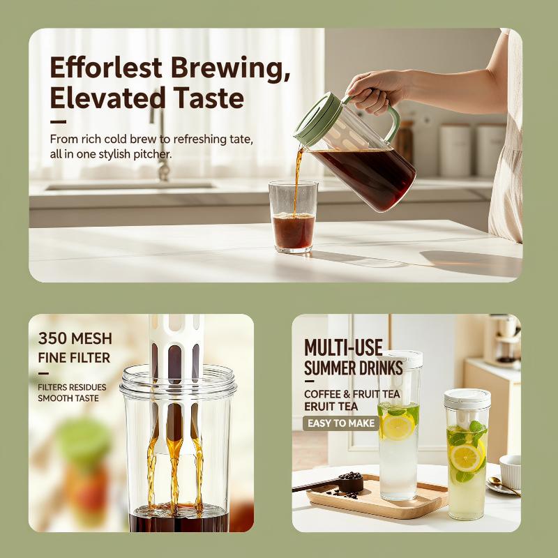 صانع قهوة باردة يدوي سعة 1 لتر - مراجعة Cold Brew Bottle وسعره