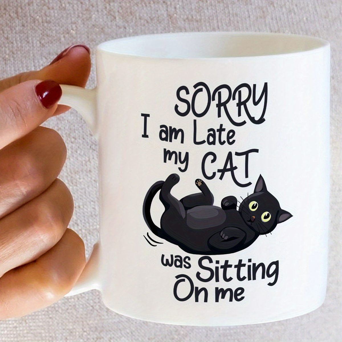 1 كوب سيراميك مضحك على شكل قطة - مراجعة Coffee Tea You And Me وسعره