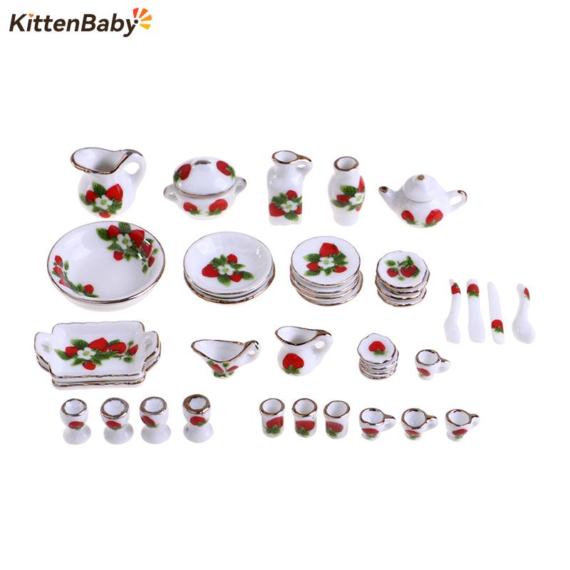 1 مجموعة 1:12 مصغرة بيت الدمية - مراجعة Coffee Tea Set Up وسعره