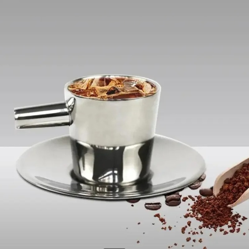 طقم من كوبين للقهوة من الفولاذ - مراجعة Coffee Tea Latte وسعره