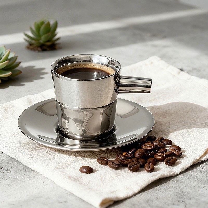 طقم من كوبين للقهوة من الفولاذ - مراجعة Coffee Tea Latte وسعره