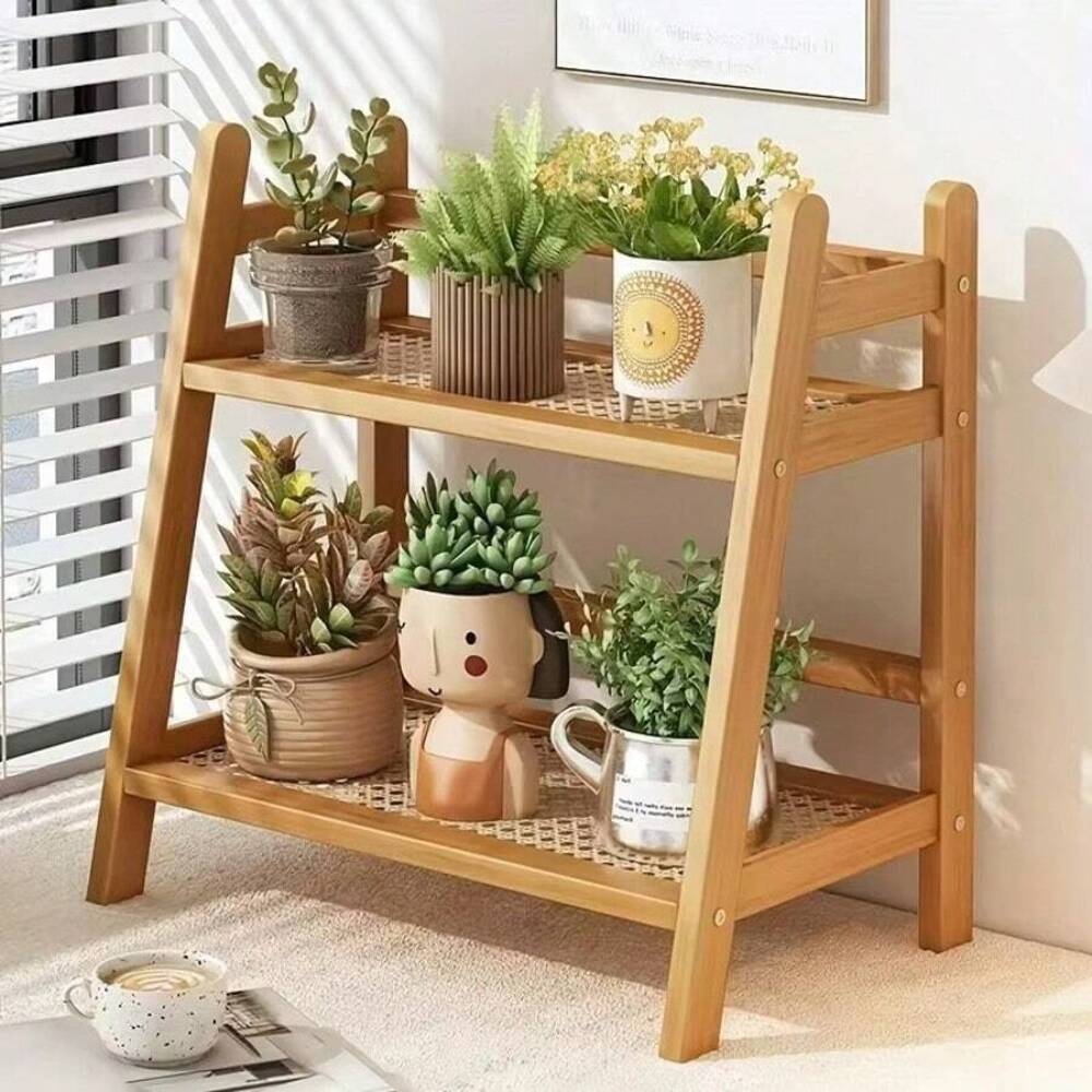 رف تخزين من الخيزران ذو طبقتين - مراجعة Coffee Tea Stand وسعره